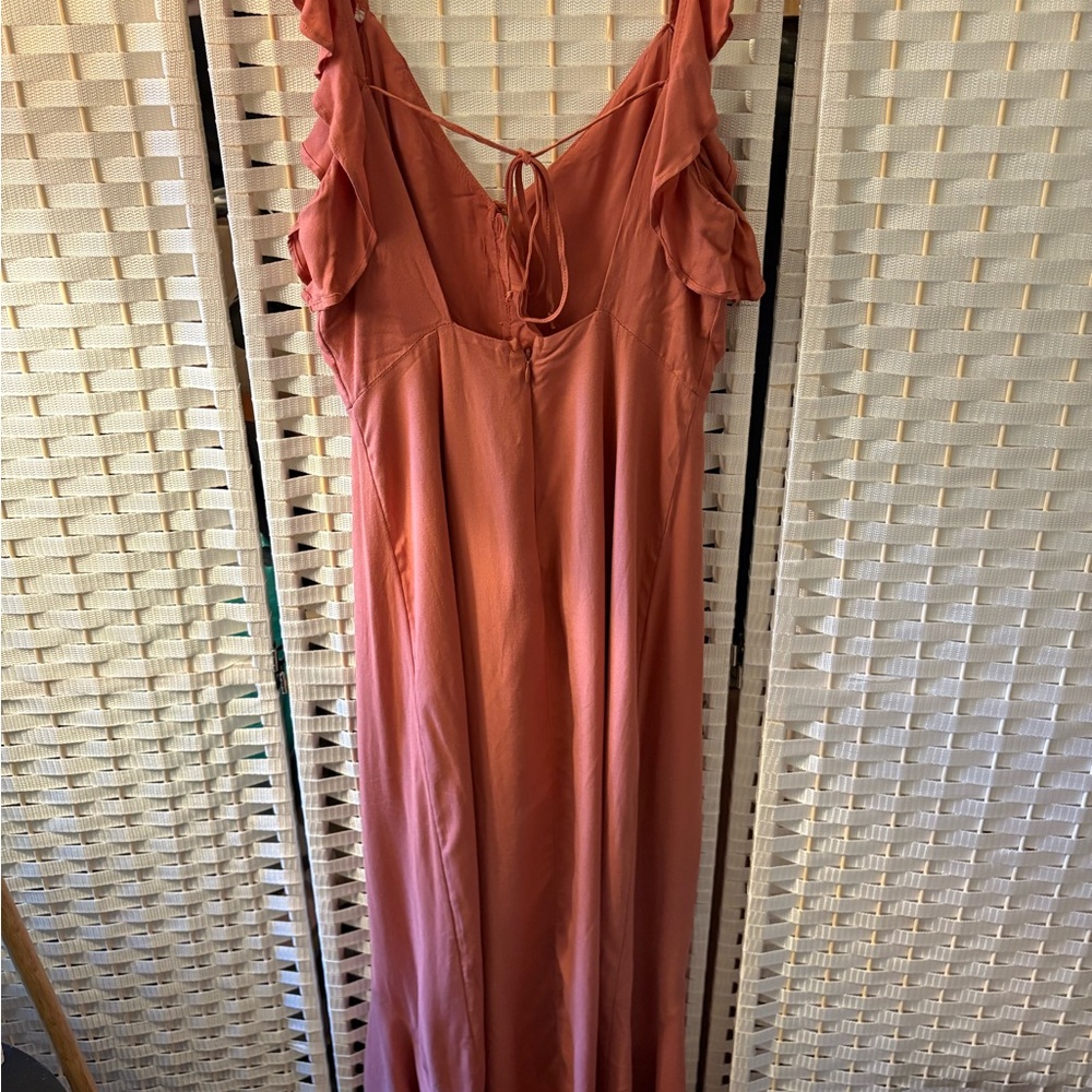 Lush Brown Maxi Sundress with Spaghetti Straps
